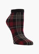 Women's Fashion Socks Memoi plaid print stretch ankle socks size 9-11 image number 0