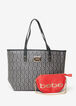 Bebe James Pouch And Tote Set, Black image number 0