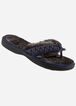 Cozy Isotoner Fur Sage Thong Slide Sandal Indoor Outdoor Luxe Slippers image number 0