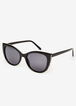 Rhinestone Black Cateye Sunglasses, Black image number 1