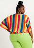Faux Wrap Striped Blouse, Flame image number 1