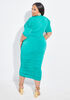 Ruched Midi Bodycon Dress, Green image number 1