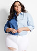 Two Tone Denim Button Up Top, Denim image number 3