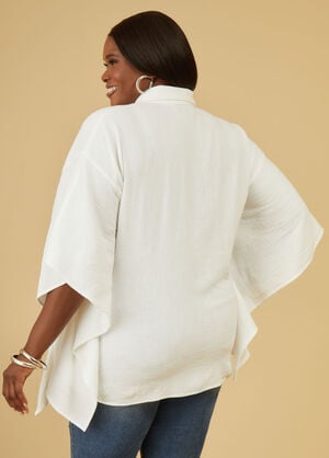Asymmetric Cotton Gauze Shirt, White image number 1