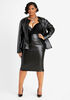 Faux Leather & Ponte Pencil Skirt, Black image number 2