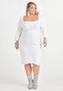 Ribbed Bodycon Sweater Dress, White image number 0