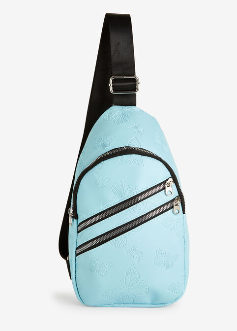 Blue Butterfly Crossbody Backpack, Citron Lime image number 0