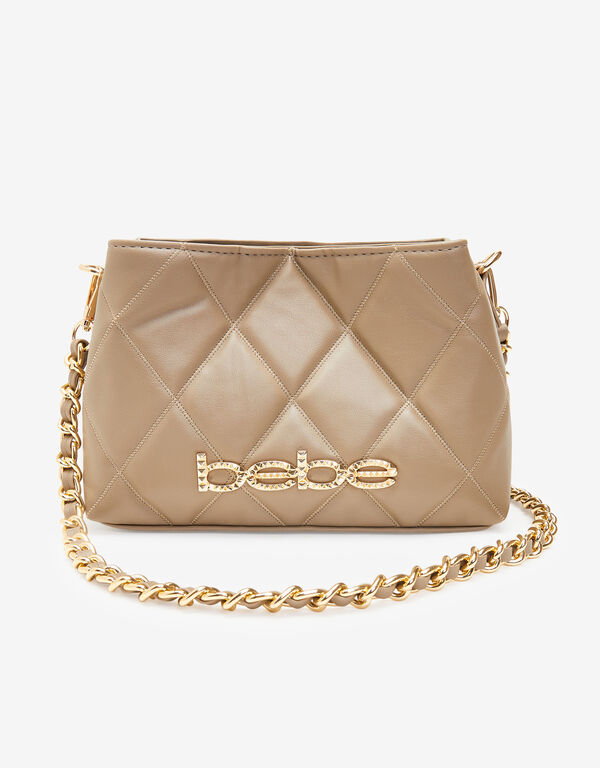 Bebe Benny Quilted Crossbody, Camel Taupe image number 0
