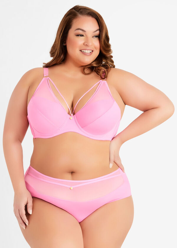 Micro T-Shirt Bra With Cutout, Bright Pink image number 3
