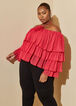 Plus Size rosette top plus size tiered ruffle blouse plus size top image number 0