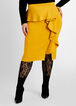 Ruffle Ponte Hi Rise Pencil Skirt, Nugget Gold image number 0