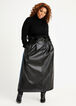 Belted Faux Leather & Denim Skirt, Black Combo image number 2