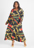 Ruched Printed Maxi Dress, Multi image number 0