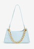 Basketweave Faux Leather Bag, Light Pastel Blue image number 0