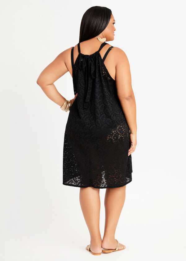 Cutout Lace Cover Up, Black image number 1