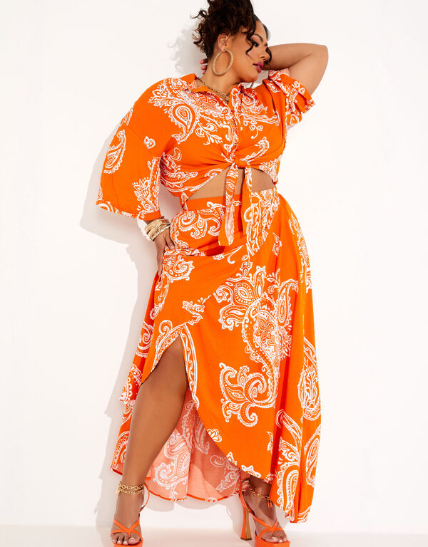 The Brianna Maxi Skirt, Orange image number 0