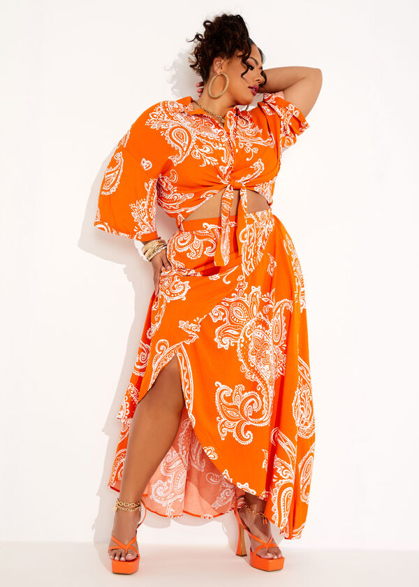 The Brianna Maxi Skirt, Orange image number 0