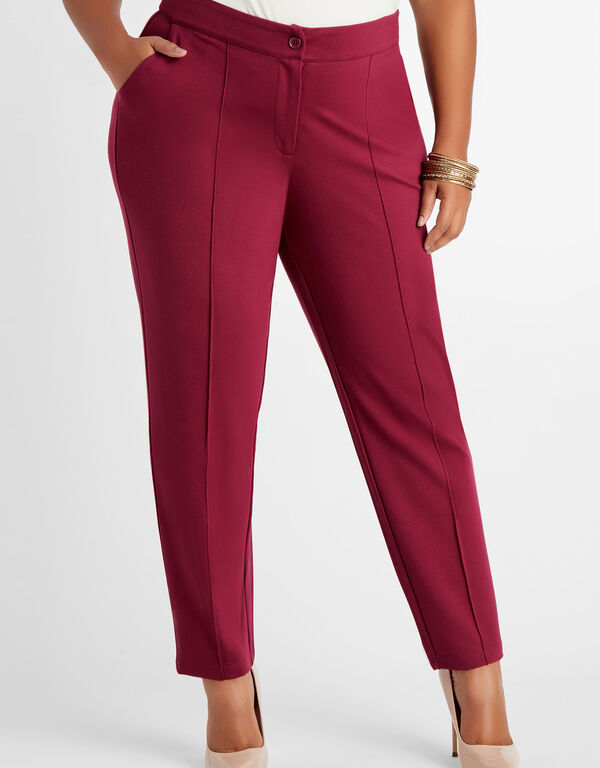 Red Power Ponte Ankle Pant, Rhododendron image number 0