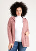Plus Size Cozy Chic Hooded Pointelle Two Pocket Open Duster Cardigan image number 0