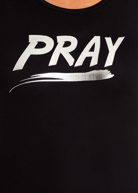 Metallic Pray Graphic Tee, Black image number 1