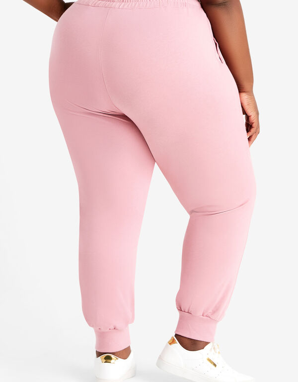 Pink Ribbon French Terry Jogger, Foxglove image number 1