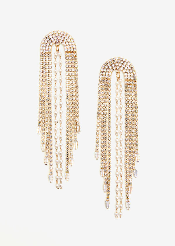 Statement Trendy Gold Crystals Earrings Jewelry Accessories