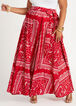 Belted Bandana Scarf Maxi Skirt, Jester Red image number 0