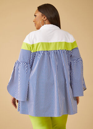 Striped Swing Shirt, LIME PUNCH image number 1