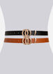Faux Leather Set Of Skinny Belts, Black Combo image number 0