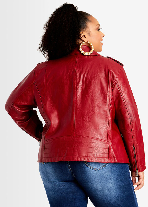 Levis Classic Leather Moto Jacket, Red image number 1