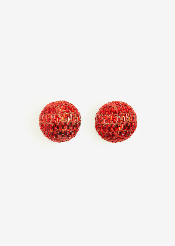 Embellished Clip On Earrings, Barbados Cherry image number 0