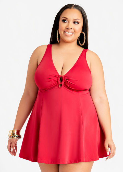 Fit 4 U Ring Control Swimdress Red, Red image