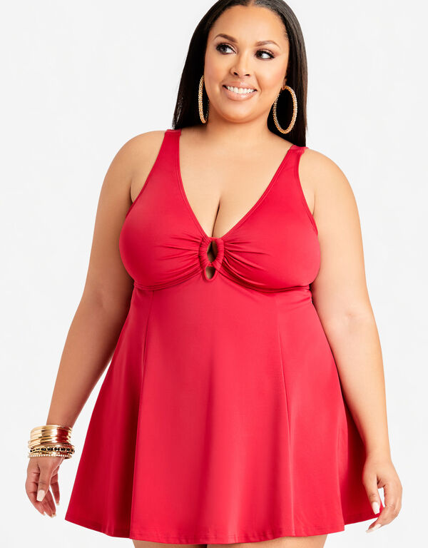 Fit 4 U Ring Control Swimdress, Red image number 0