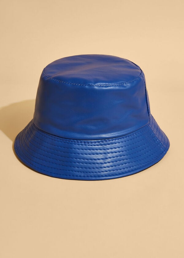 Detailed Faux Leather Bucket Hat, Surf The Web image number 0