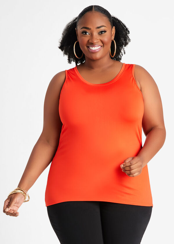 The Knit Easy Basic Tank, SPICY ORANGE image number 0