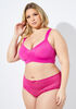 Wireless Smoothing Butterfly Bra, Very Berry image number 3