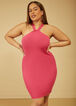 Twisted Ribbed Bodycon Dress, Magenta image number 0