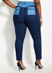 Colorblock Skinny Jeans, Blue image number 1