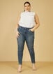 Faux Pearl High Rise Skinny Jeans, Dk Rinse image number 3