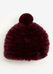Faux Fur Beanie Hat, Plum image number 0