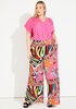 High Waist Printed Woven Pants, Multi image number 2