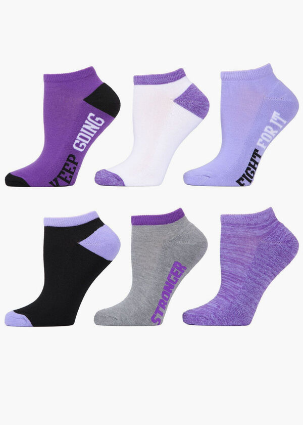 6PK Knit Ankle Socks, Purple image number 0