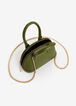 Green Faux Leather Mini Satchel, Green image number 1
