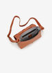 Woven Faux Leather Crossbody, Cognac image number 2
