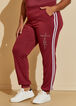 Faith Striped Joggers, Burgundy image number 3
