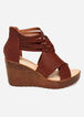 Strappy Wide Width Wedges, Brown image number 2