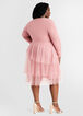 Tiered Tulle Sweater Dress, Foxglove image number 1
