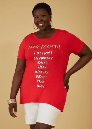 Juneteenth Affirmations Tee, Red image number 0