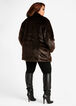 Chevron Faux Fur Coat, Brown image number 1