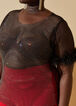 Crystal And Feather Mesh Top, Black image number 2